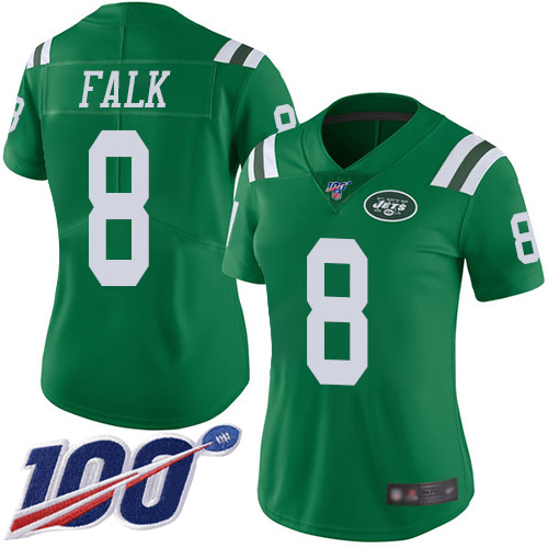 New York Jets Limited Green Women Luke Falk Jersey NFL Football #8 100th Season Rush Vapor Untouchable